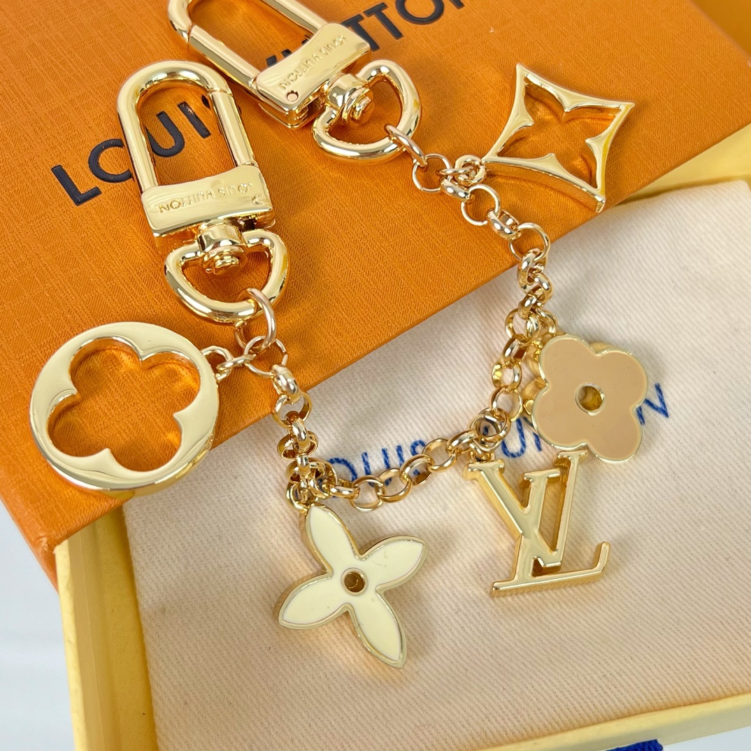 LV Fleur de Monogram Bag Charm Chain M01413